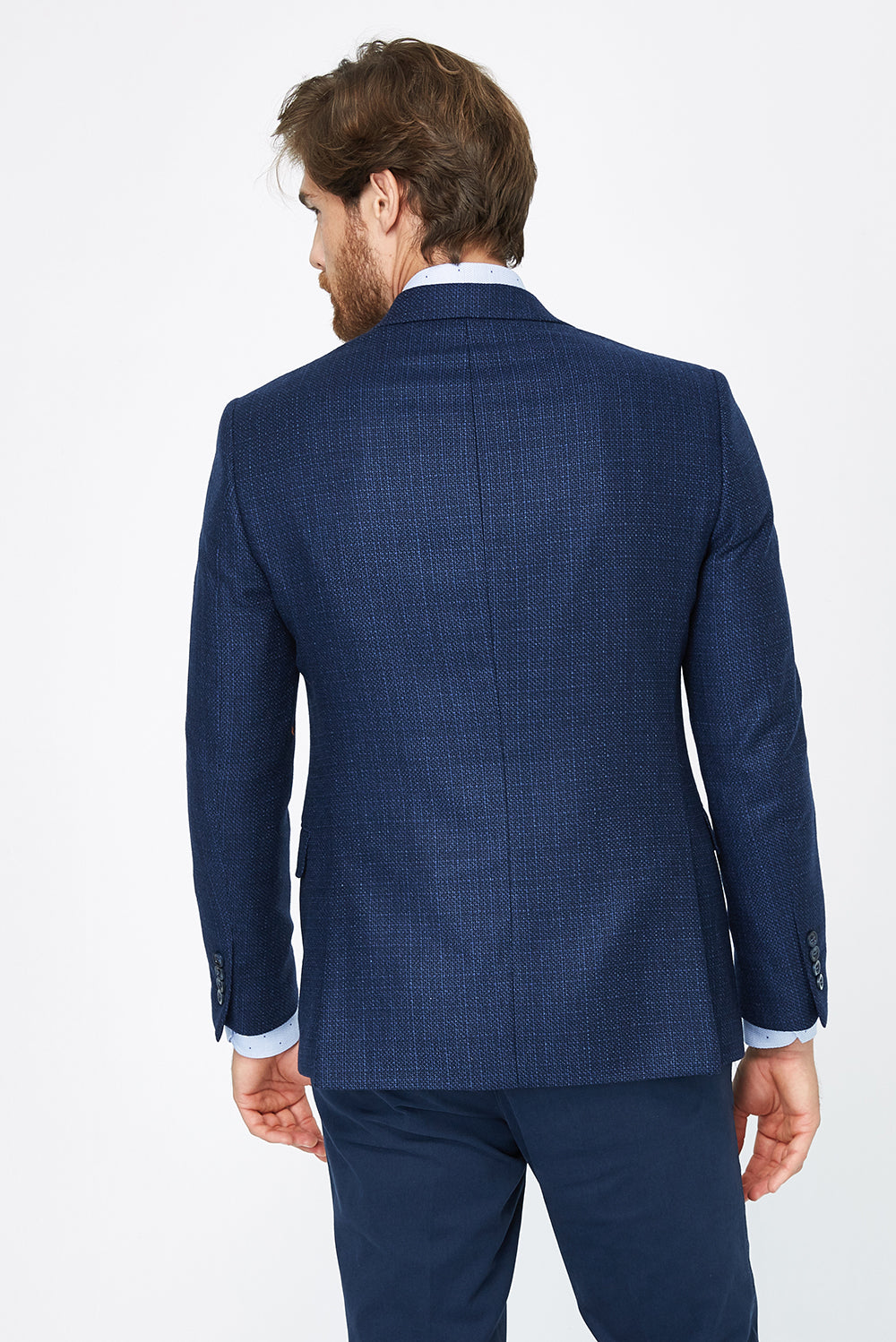 Lacivert 7 Drop Slim Fit Dar Kesim ?talyan Ka?mir Ceket-Abdullah Ki??l?