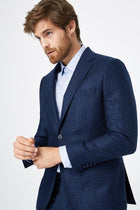 Lacivert 7 Drop Slim Fit Dar Kesim ?talyan Ka?mir Ceket-Abdullah Ki??l?