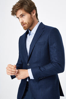 Lacivert 7 Drop Slim Fit Dar Kesim ?talyan Ka?mir Ceket-Abdullah Ki??l?