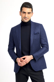 Koyu Mavi Regular Fit İtalyan Kaşmir Ceket