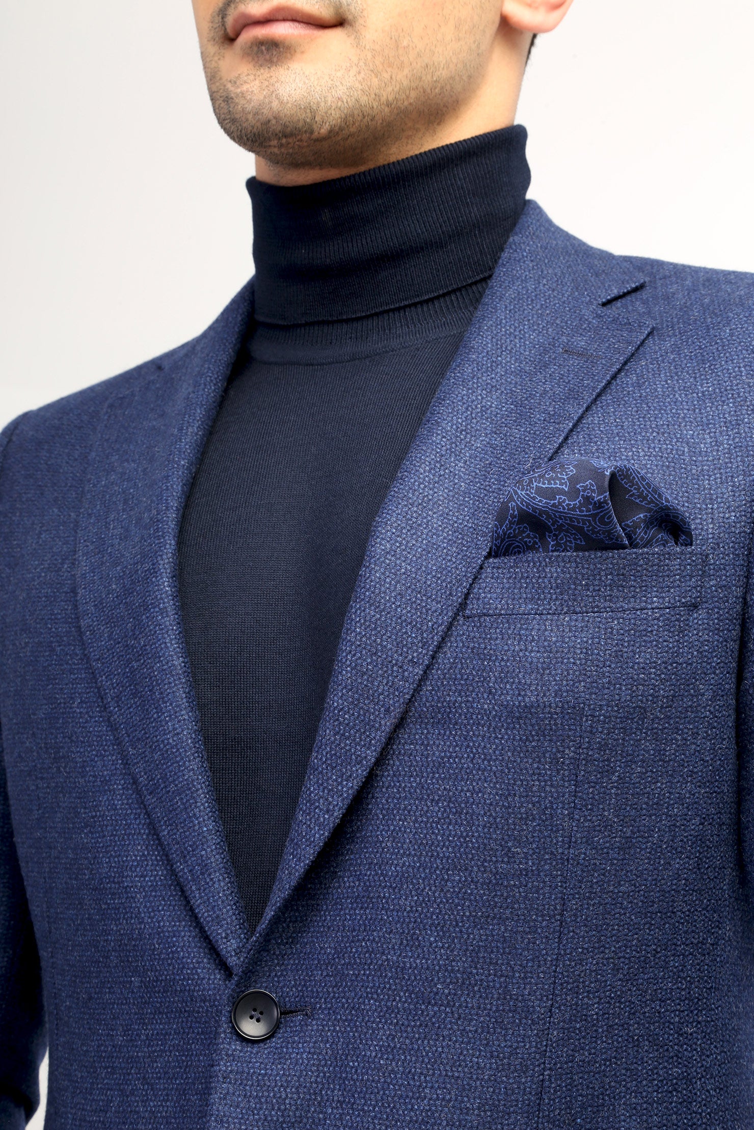 Koyu Mavi Regular Fit İtalyan Kaşmir Ceket