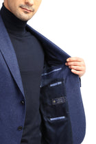 Koyu Mavi Regular Fit İtalyan Kaşmir Ceket