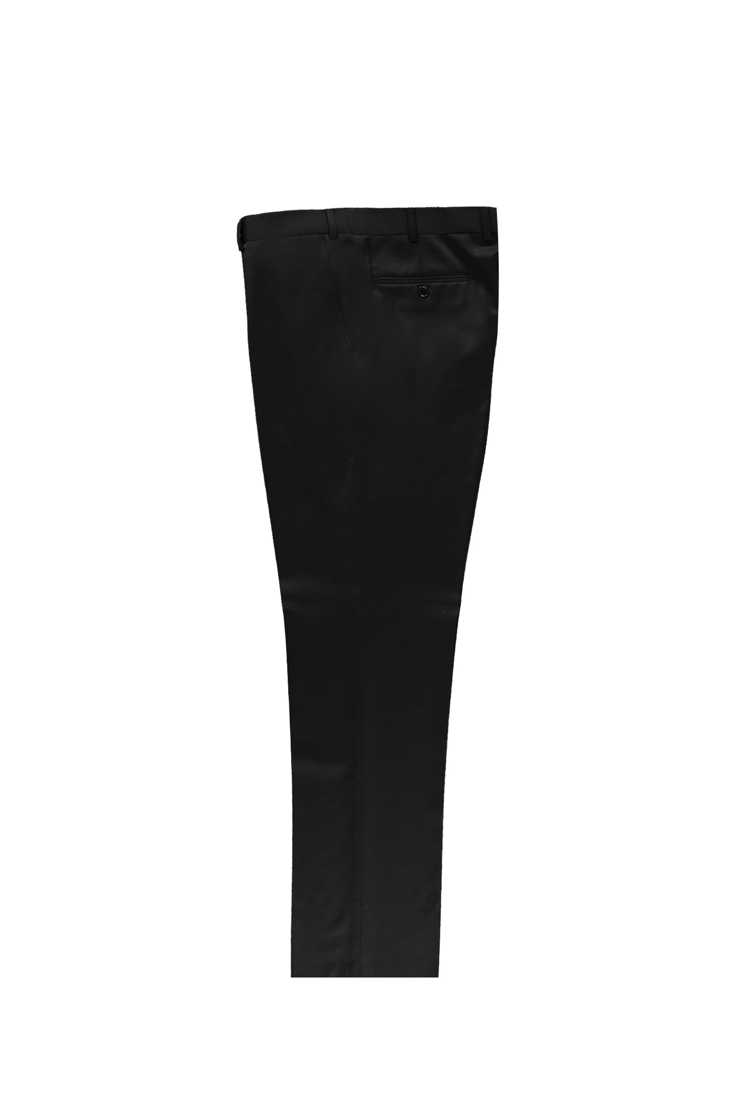 Siyah Regular Fit İtalyan Yün Flanel Kumaş Pantolon