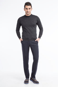 Lacivert 4 Drop Relaxed Fit Rahat Kesim Klasik Kuma? Pantolon-Abdullah Ki??l?