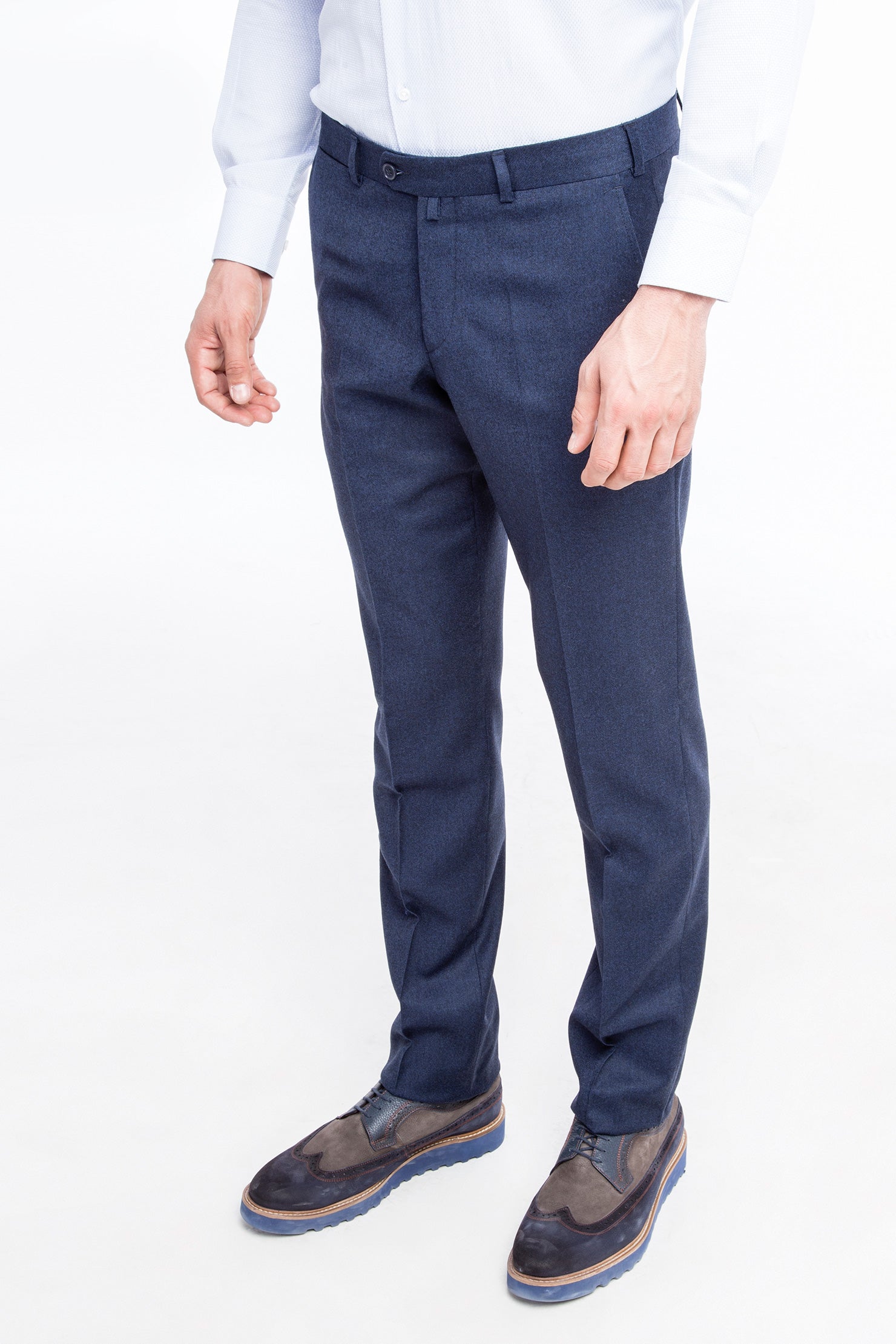 Mavi Regular Fit İtalyan Yün Flanel Kumaş Pantolon