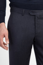 Koyu Mavi İtalyan Yün Flanel Kumaş Pantolon