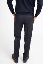 Koyu Mavi İtalyan Yün Flanel Kumaş Pantolon