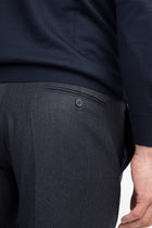 Koyu Mavi İtalyan Yün Flanel Kumaş Pantolon