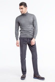 Füme Gri Regular Fit Likralı Kadife Pantolon