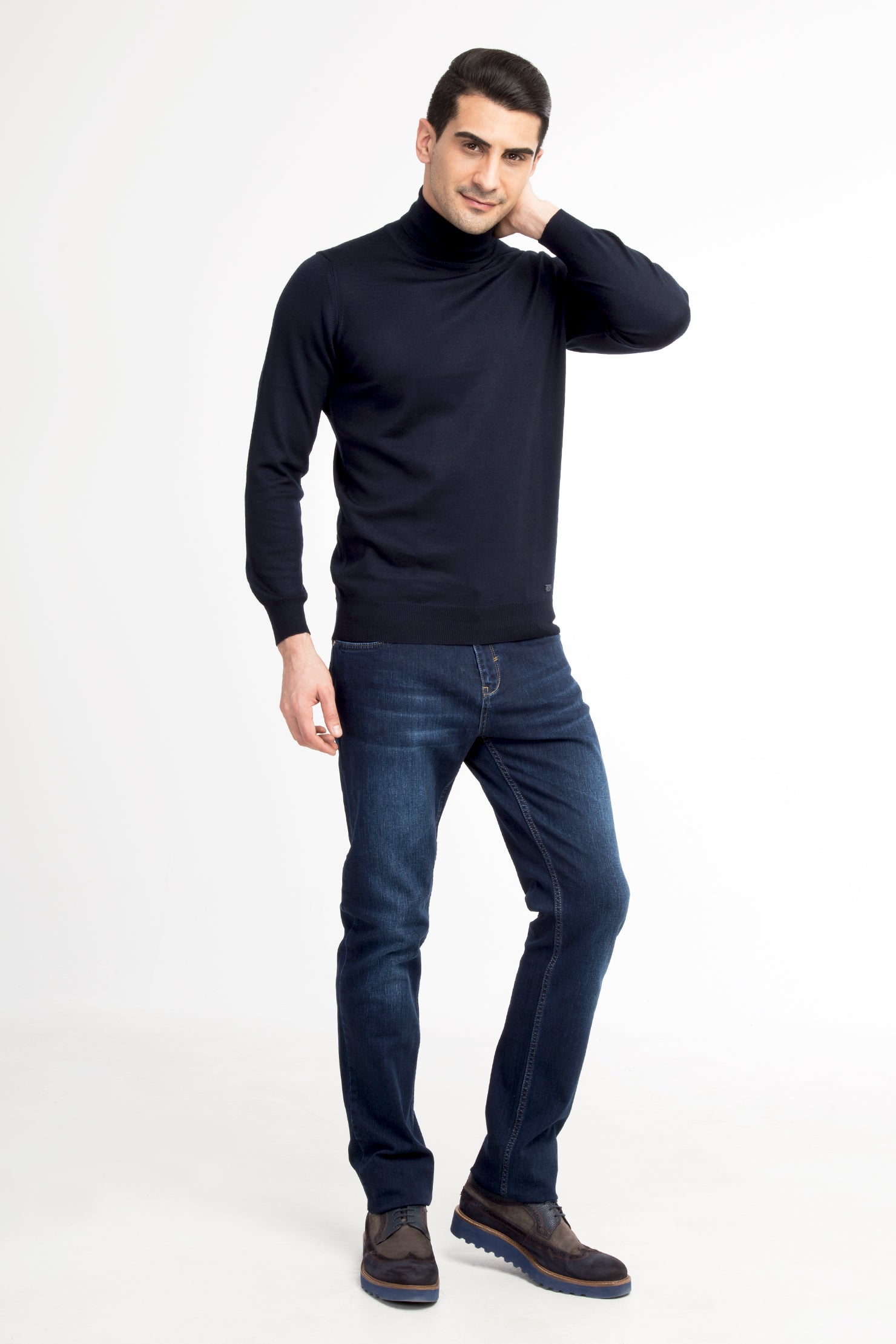 Mavi Slim Fit Dar Kesim Likral? Denim Pantolon-Abdullah Ki??l?