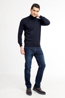 Mavi Slim Fit Dar Kesim Likral? Denim Pantolon-Abdullah Ki??l?