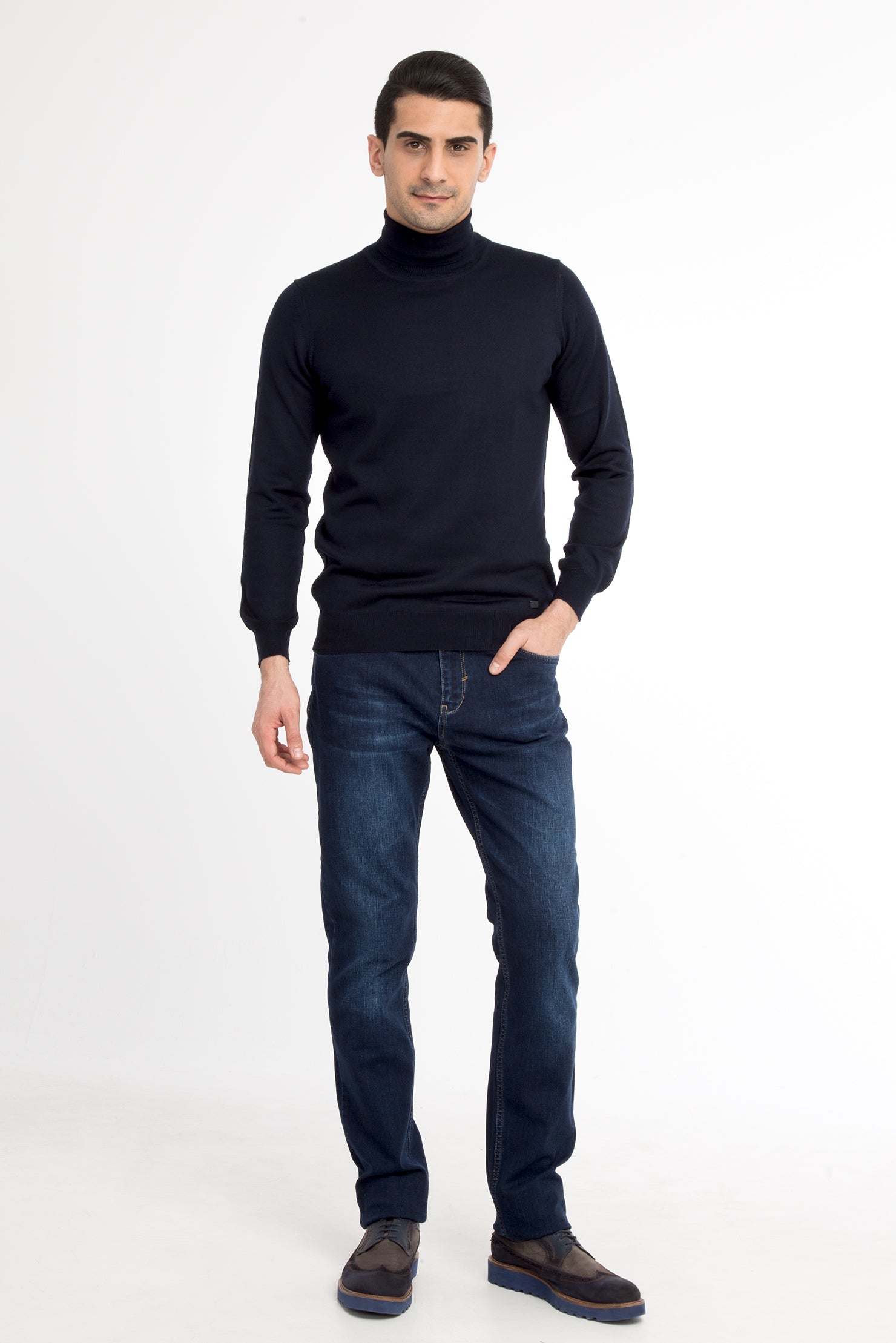 Mavi Slim Fit Dar Kesim Likral? Denim Pantolon-Abdullah Ki??l?