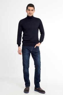 Mavi Slim Fit Dar Kesim Likral? Denim Pantolon-Abdullah Ki??l?