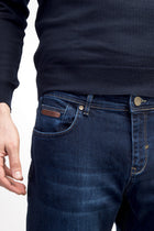 Mavi Slim Fit Dar Kesim Likral? Denim Pantolon-Abdullah Ki??l?