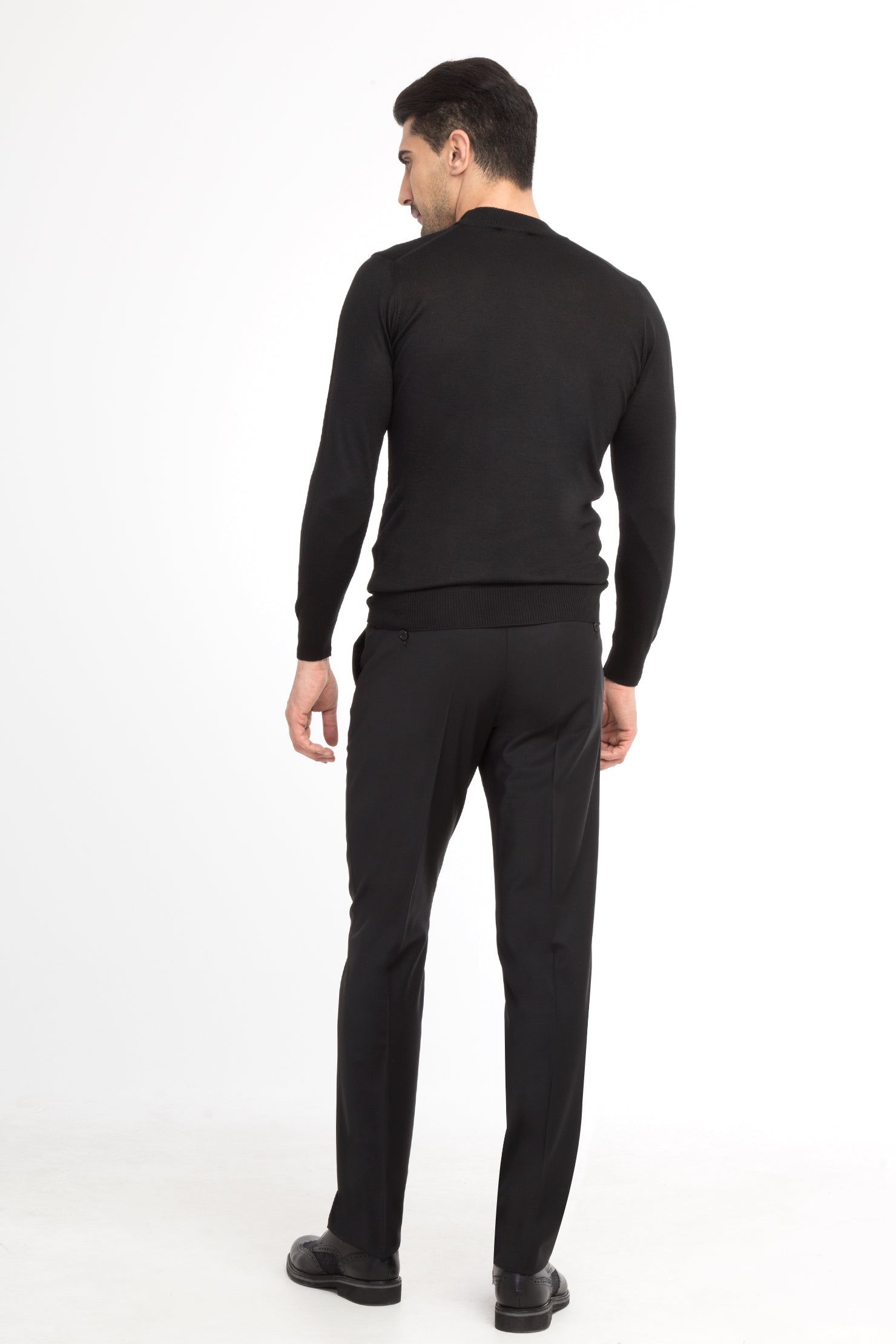 Siyah 7 Drop Slim Fit Dar Kesim Klasik Pantolon-Abdullah Ki??l?