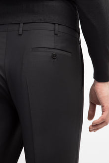 Siyah 7 Drop Slim Fit Dar Kesim Klasik Pantolon-Abdullah Ki??l?