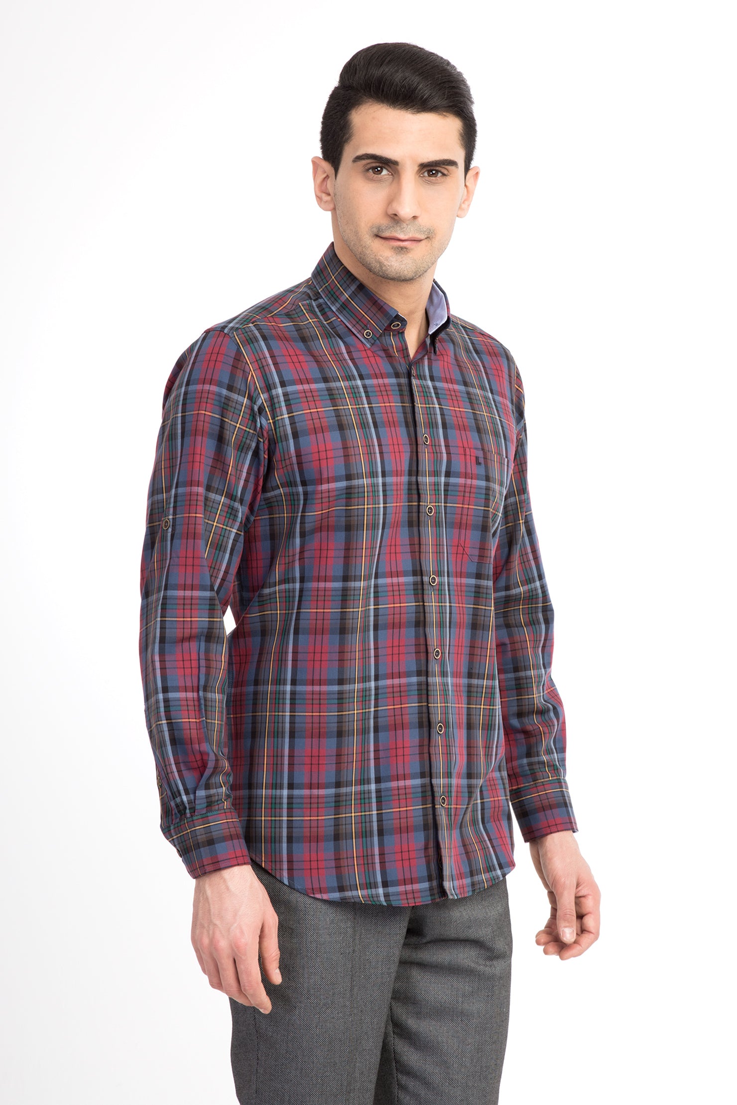 Bordo Ak Kz Ekose Tas Spor Göm