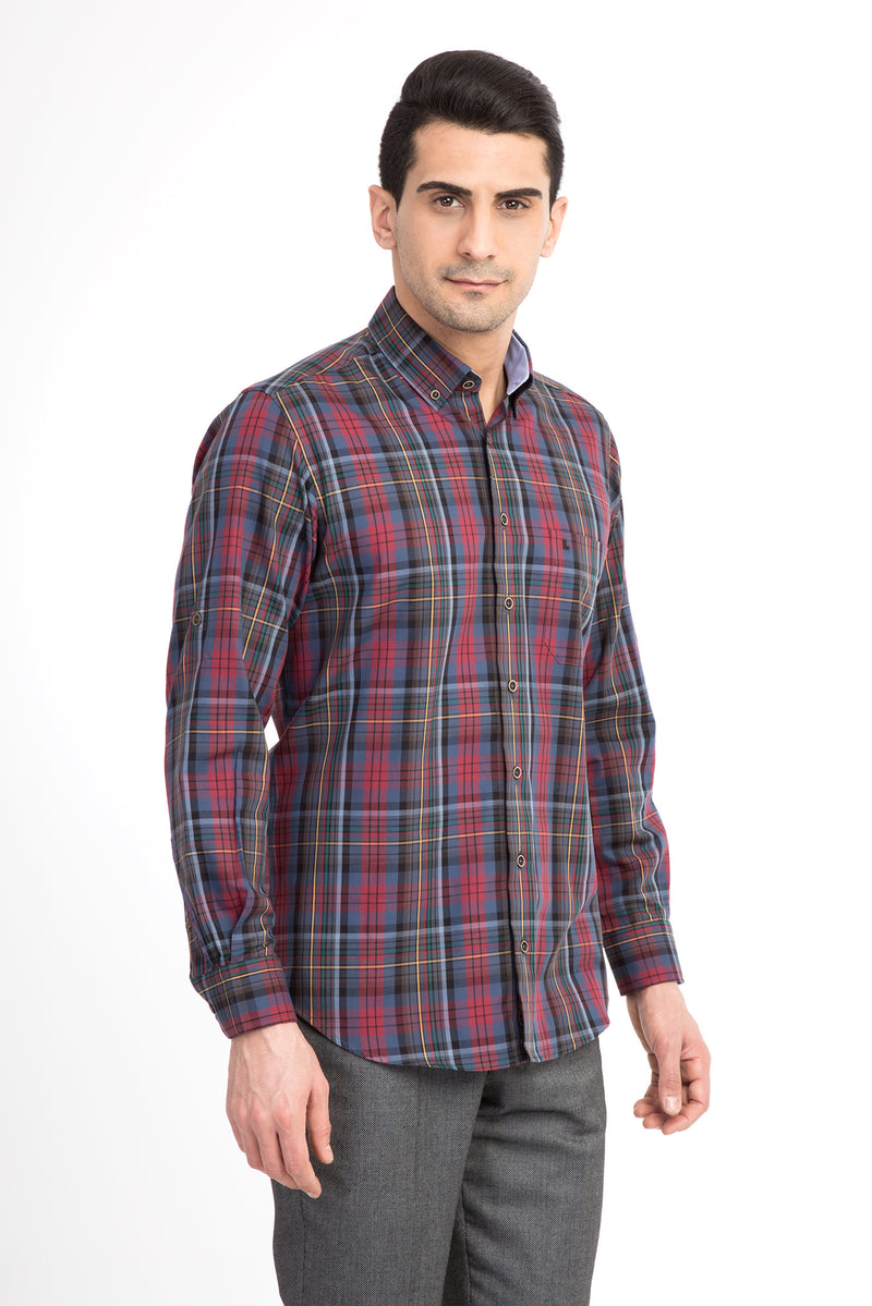 Bordo Ak Kz Ekose Tas Spor Göm