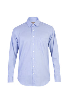Açık Mavi İtalyan Uzun Kol Klasik Kolay Ütülenir Pamuk Gömlek