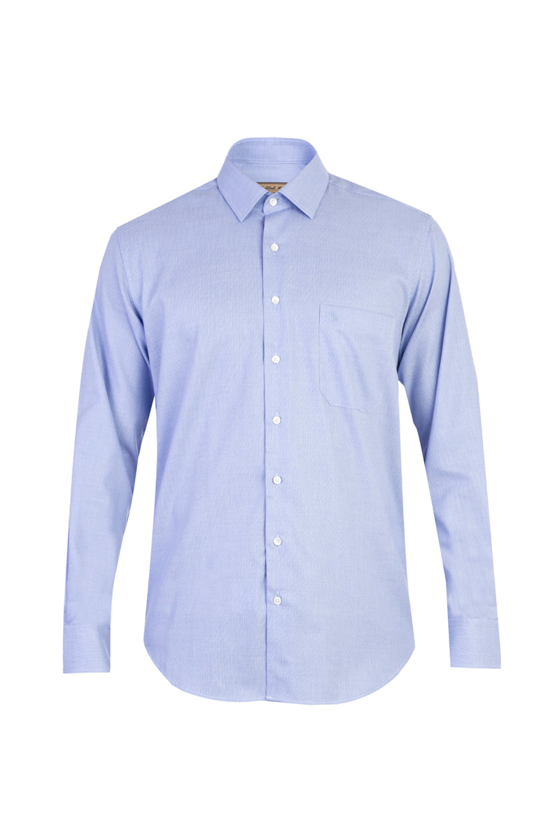 Açık Mavi İtalyan Uzun Kol Klasik Kolay Ütülenir Pamuk Gömlek