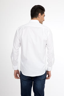 Beyaz İtalyan Uzun Kol Klasik Kolay Ütülenir Pamuk Gömlek
