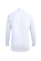 Açık Mavi Uzun Kol Çizgili Pamuk Gömlek