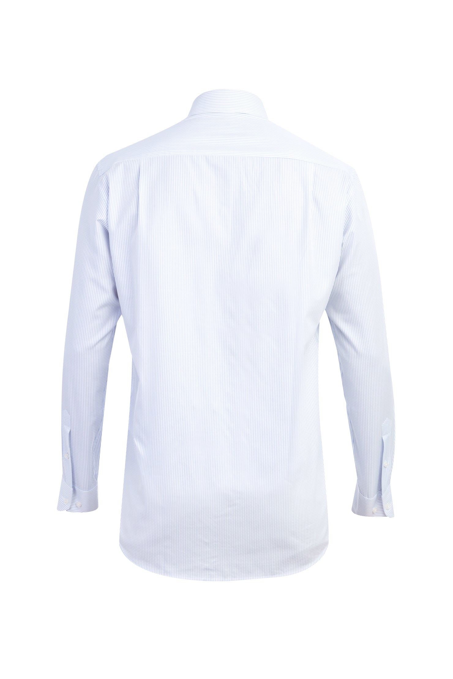 Açık Mavi Uzun Kol Çizgili Pamuk Gömlek