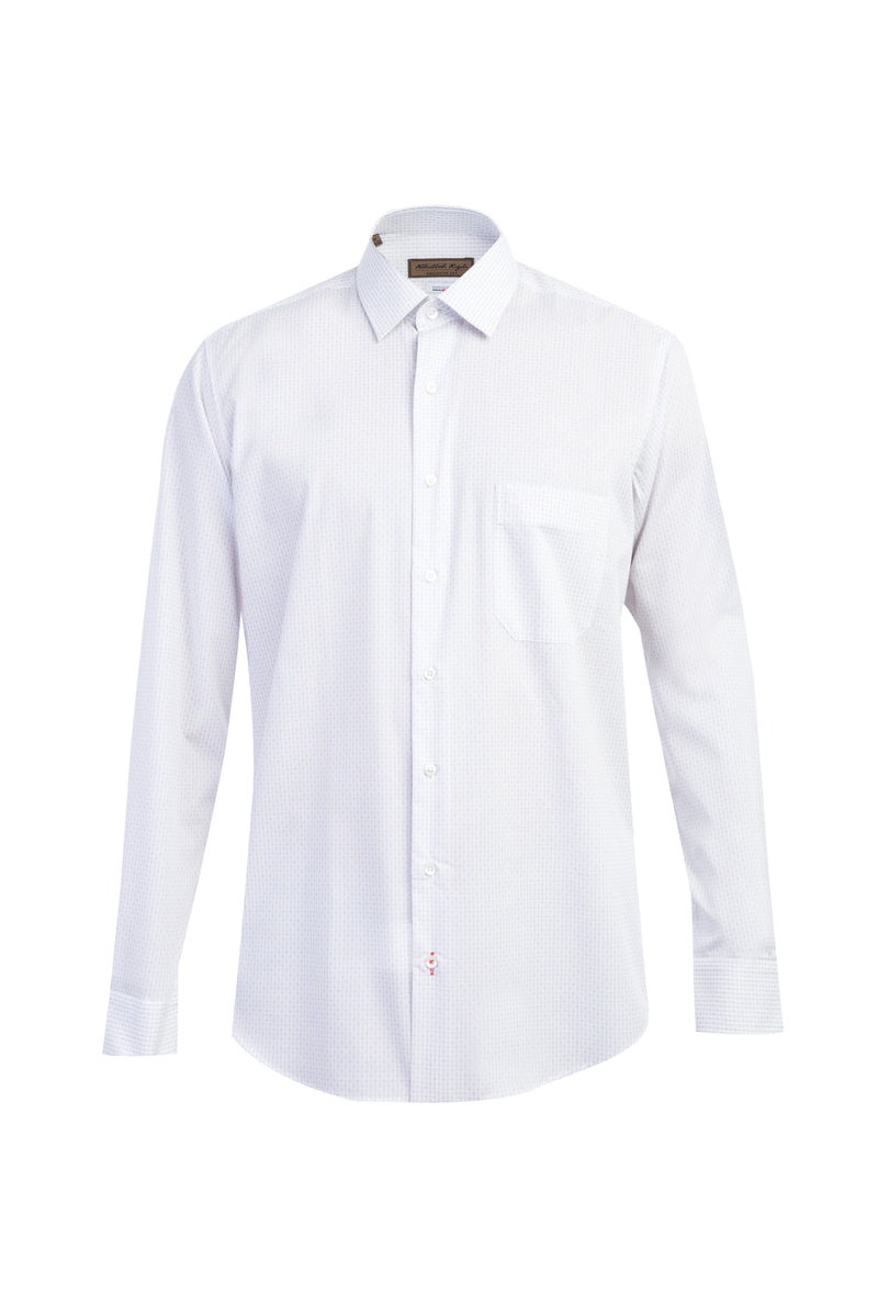 Bej İtalyan Uzun Kol Regular Fit Kareli Kolay Ütülenir Pamuk Gömlek