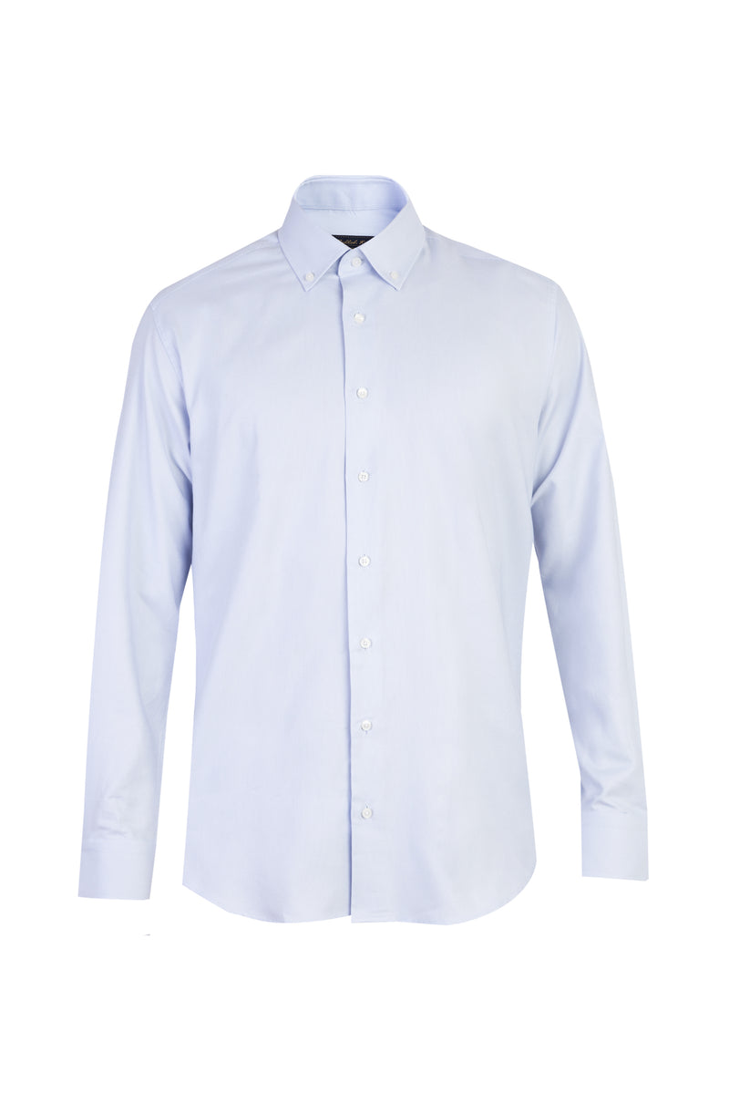 Açık Mavi Uzun Kol Regular Fit Oxford Pamuk Gömlek
