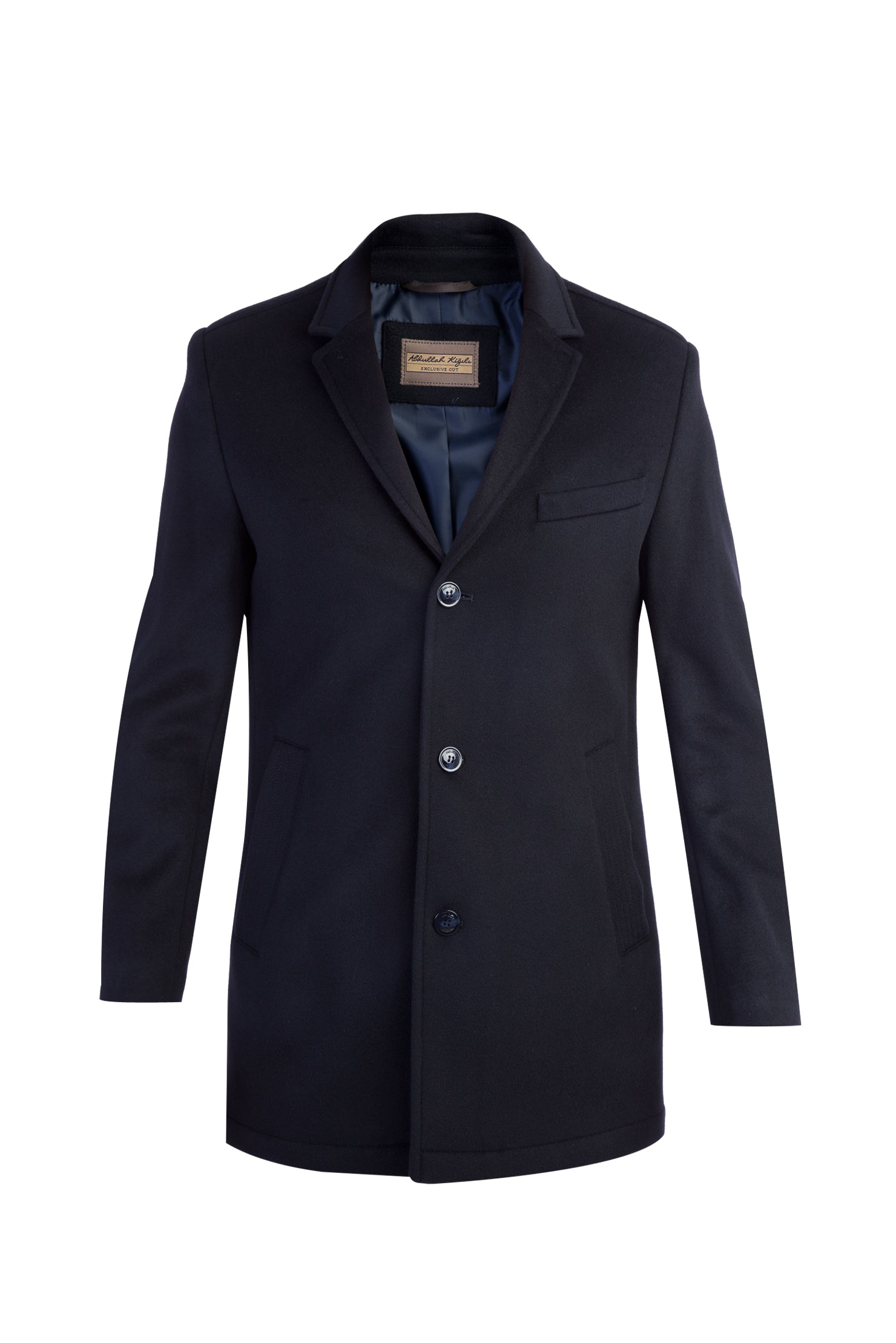 Lacivert Slim Fit Dar Kesim Ka?mir Kaban-Abdullah Ki??l?
