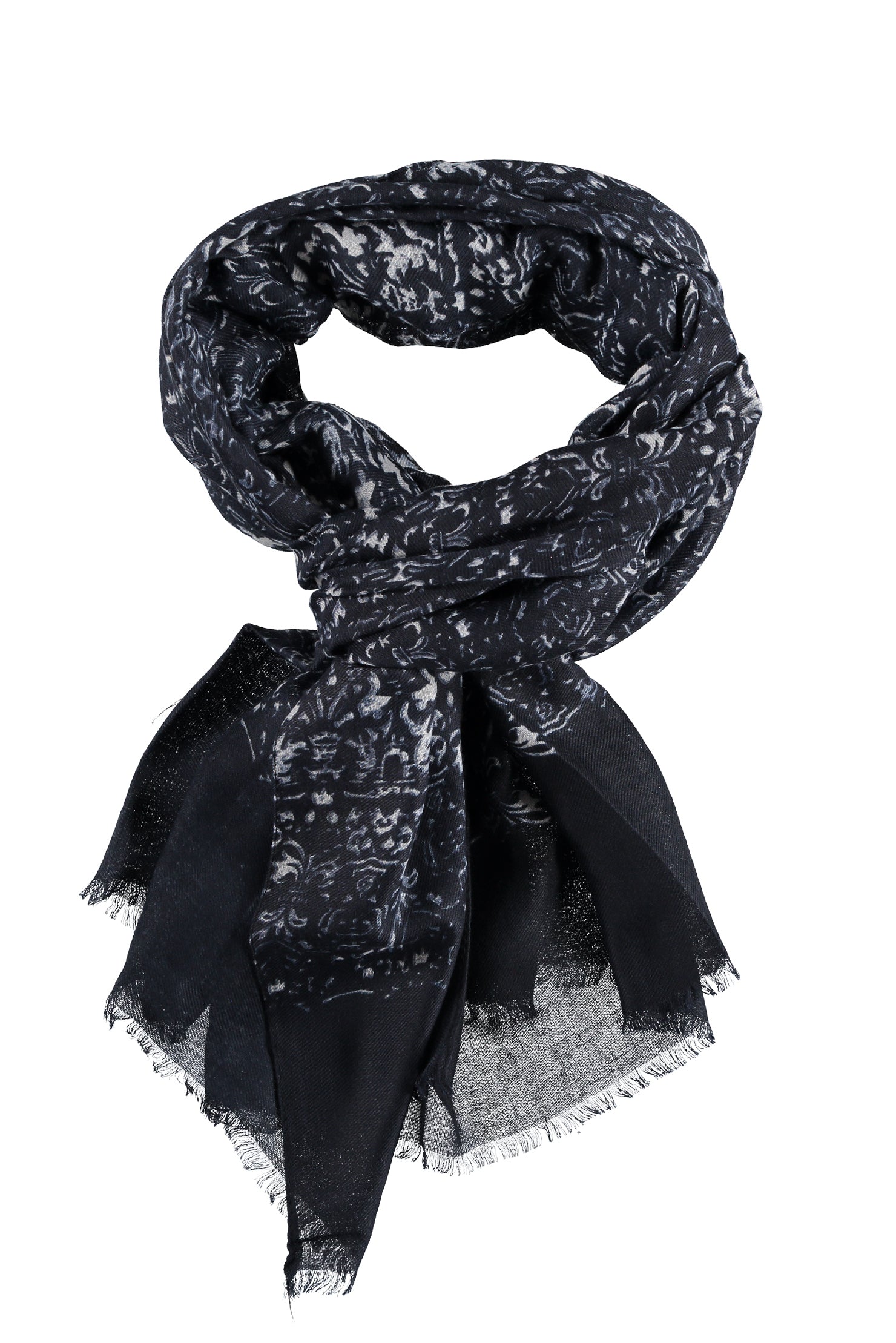 Lacivert Desenli Atkı