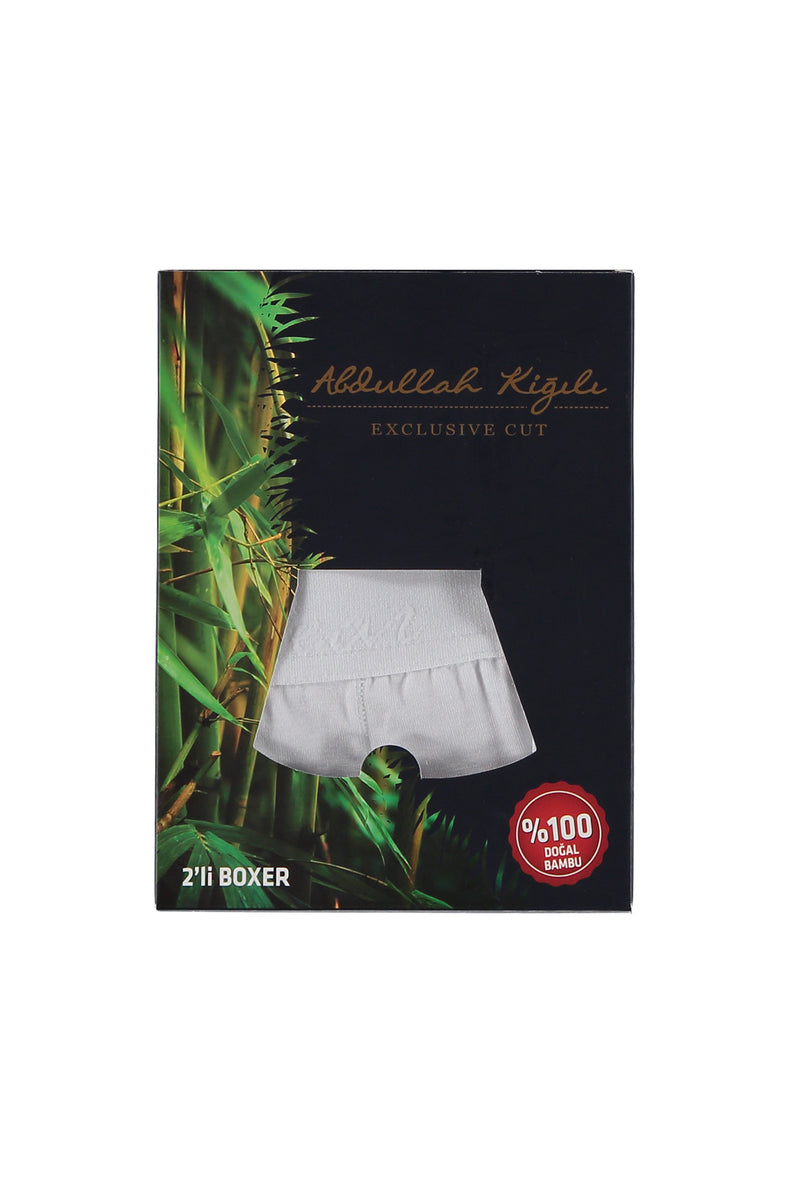 Beyaz 2'li Bambu Boxer