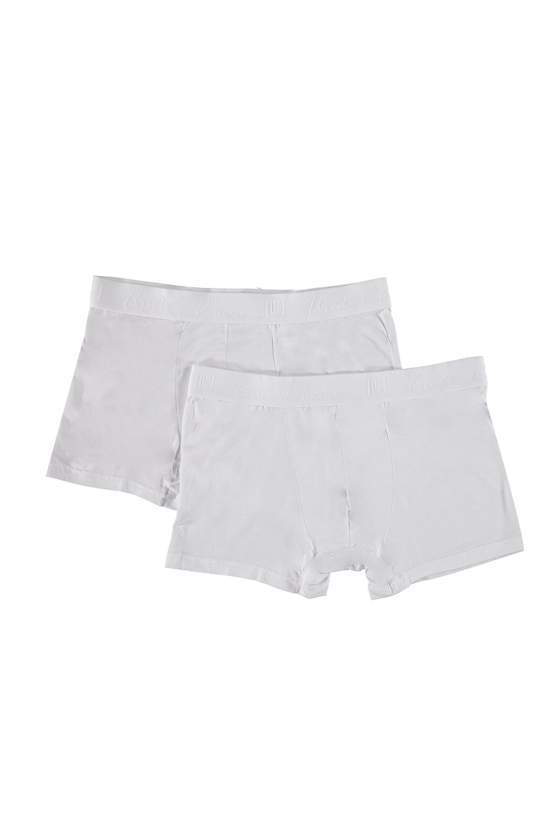 Beyaz 2'li Bambu Boxer