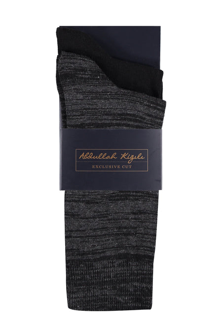 Siyah 2'li Çizgili Çorap Seti