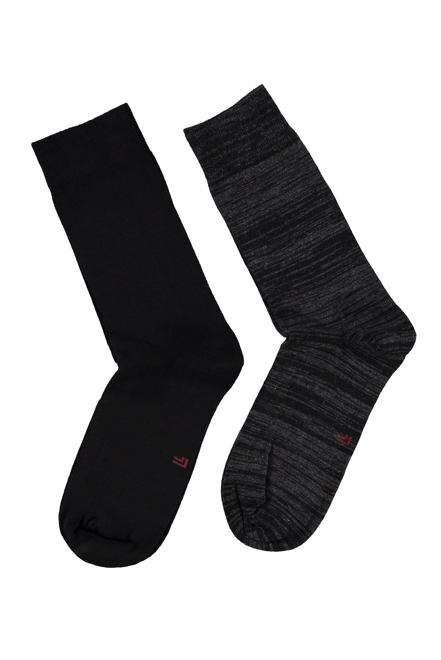 Siyah 2'li Çizgili Çorap Seti