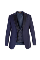 Lacivert 7 Drop Slim Fit Dar Kesim Sivri Yaka Yünlü Smokin & Damatl?k-Abdullah Ki??l?