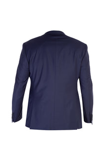 Lacivert Slim Fit Dar Kesim Sivri Yaka Yünlü Smokin & Damatlık