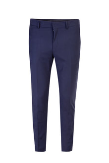 Lacivert 7 Drop Slim Fit Dar Kesim Sivri Yaka Yünlü Smokin & Damatl?k-Abdullah Ki??l?