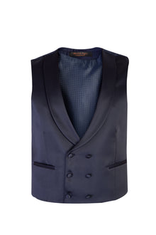 Lacivert 7 Drop Slim Fit Dar Kesim Sivri Yaka Yünlü Smokin & Damatl?k-Abdullah Ki??l?