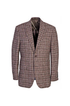 Bordo İtalyan Regular Fit Yünlü Desenli Ceket