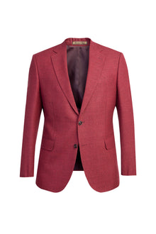 Kırmızı İtalyan Yünlü Desenli Klasik Ceket