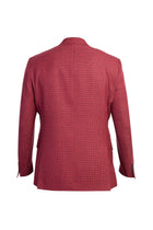 Kırmızı İtalyan Yünlü Desenli Klasik Ceket