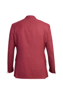 Kırmızı İtalyan Yünlü Desenli Klasik Ceket