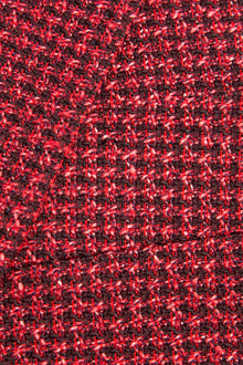 Kırmızı İtalyan Yünlü Desenli Klasik Ceket