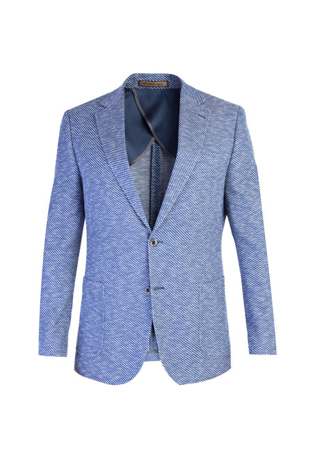 Mavi İtalyan Kuşgözü Pamuk Ceket