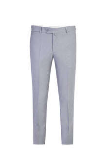 Açık Gri Regular Fit Yün Klasik Kumaş Pantolon