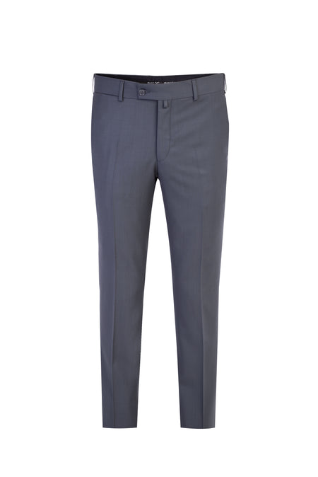 Orta Füme Slim Fit Dar Kesim Yün Klasik Kumaş Pantolon