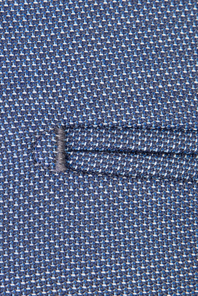 Açık Mavi Slim Fit Dar Kesim Kuşgözü Klasik Kumaş Pantolon