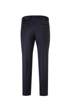 Siyah Slim Fit Dar Kesim Kareli Klasik Kumaş Pantolon
