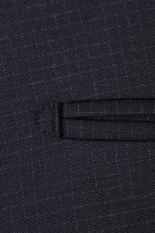 Siyah Slim Fit Dar Kesim Kareli Klasik Kumaş Pantolon